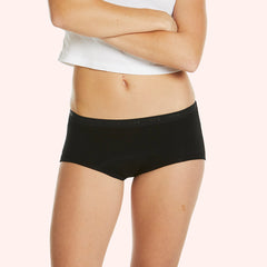 Teens First Boyleg Period Brief - Black Hearts