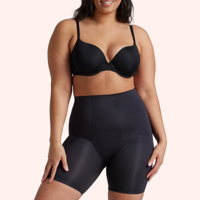 Black High Waisted Shaper Period Short front