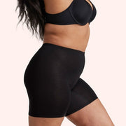 Black Waisted Anti Chafe Period Long Short side